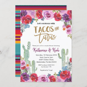 Invitation Tacos floraux mexicains et douches en couple Tutus