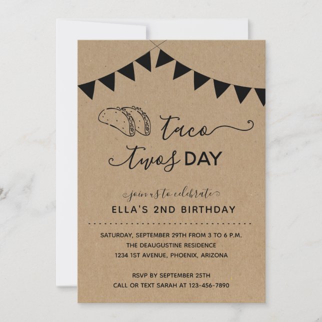 Invitation Tacos Jour 2 Anniversaire (Devant)