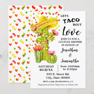Invitation Taco's Love fiesta couples se douche