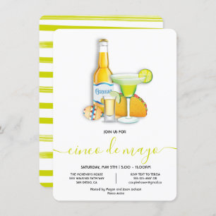 Invitation Tacos Tequila, Bière, Margarita Cinco de Mayo Part