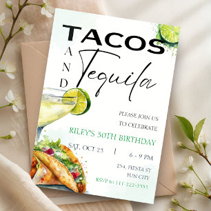 Invitation Tacos & Tequila Margarita fête d'anniversaire adul