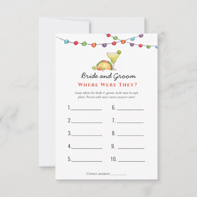 Invitation Tacos & Tequila  "Où étaient-ils" Jeux de douche (Devant)