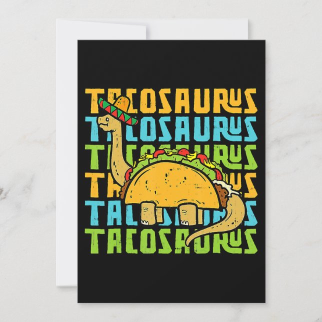 Invitation Tacosaurus Taco Saurus Cinco De Mayo Drôle Taco Di (Devant)