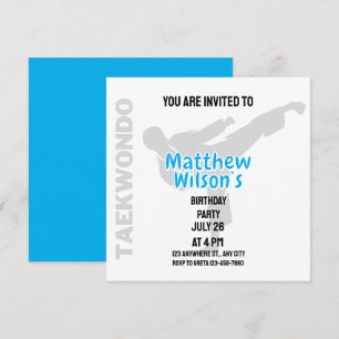 Invitation Taekwondo Anniversaire Party, Joueur de Taekwondo