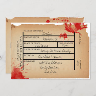 Invitation Tag Halloween Nouveautés Coroners Toe
