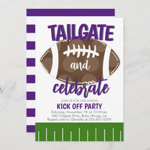 Invitation Tailgate and Celebrate Football Any Color Combo