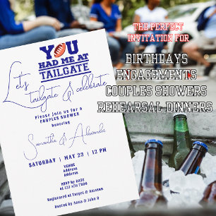 Invitation Tailgate Célébrons Blue Bridal Couple Douche