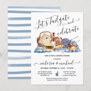 Invitation Tailgate Football Jeu BBQ Bière Couples Douche