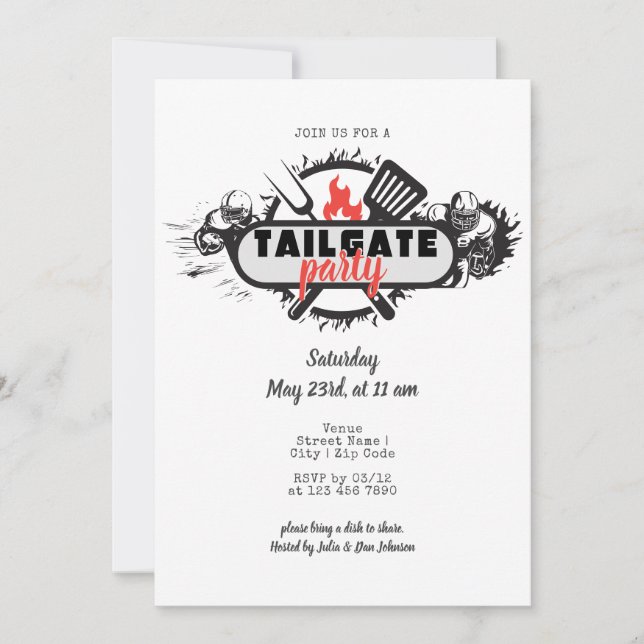 Invitation Tailgate Friendsgiving BBQ Grill & Chill Party (Devant)