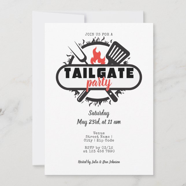 Invitation Tailgate Friendsgiving BBQ Grill & Chill Party (Devant)