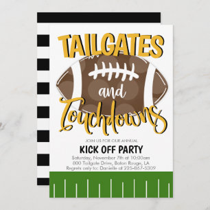 Invitation Tailgates et Touchdowns Football N'IMPORTE QUELLE