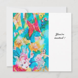 Invitation TAILLE DE CORRECTION DE GRAISSE blanc fuchsia bleu