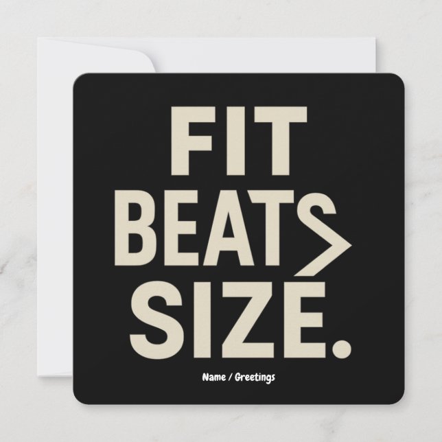 Invitation Taille de forme Beats Motivation Fitness, Style de (Devant)