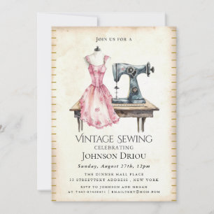 Invitation Tailleur Élégant & Fête de Couture