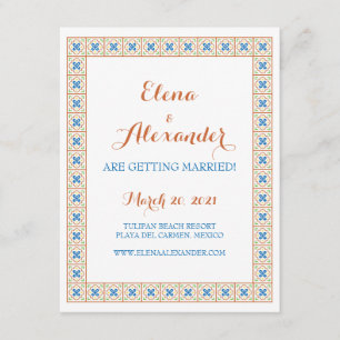 Invitation Talavera Carrelage Espagnol Sauvegarder la Date
