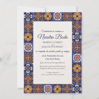 Invitation Talavera Majolique Mariage Classique Espagnol Colo