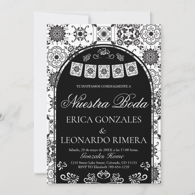 Invitation Talavera Papier découpé Mariage Espagnol (Devant)