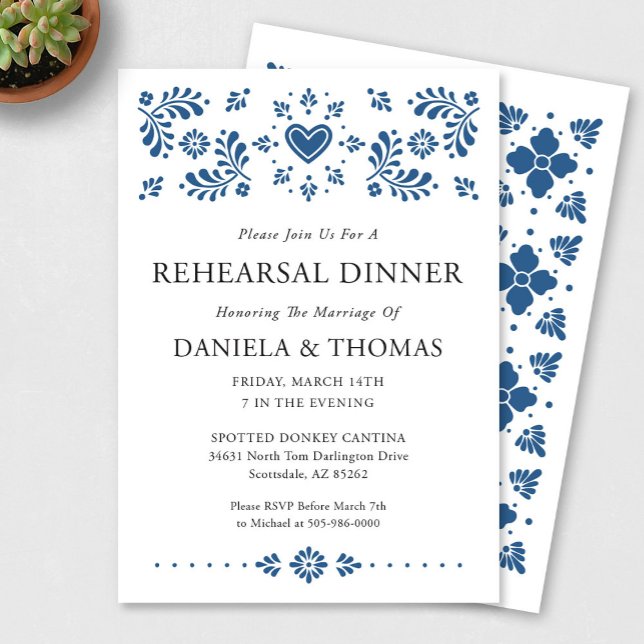 Invitation Talavera Style Dîner de répétition mexicaine Invit (Créateur téléchargé)