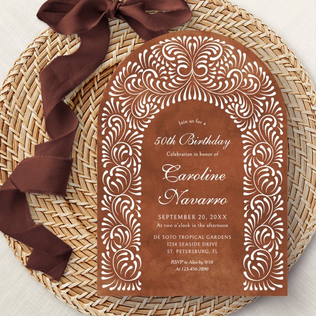 Invitation Talavera Terracotta Arche de Fête Anniversaire (Créateur téléchargé)