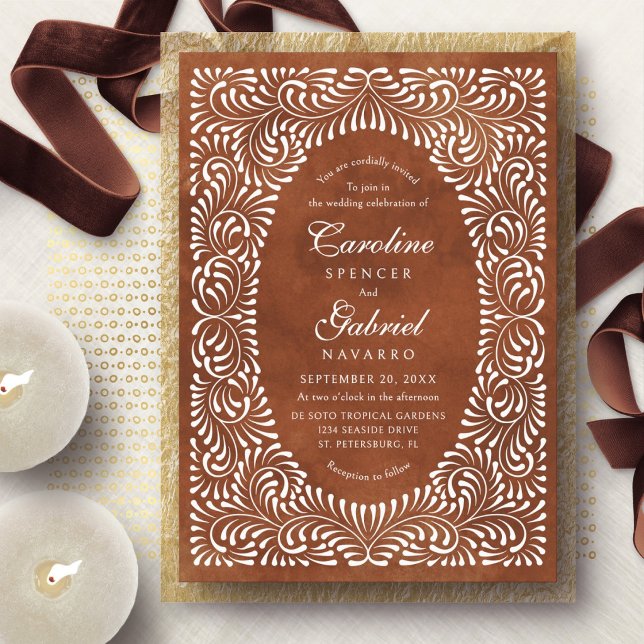 Invitation Talavera Terracotta Mariage Mexicain (Créateur téléchargé)