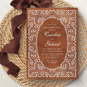Invitation Talavera Terre cuite Fête de fiançailles mexicaine