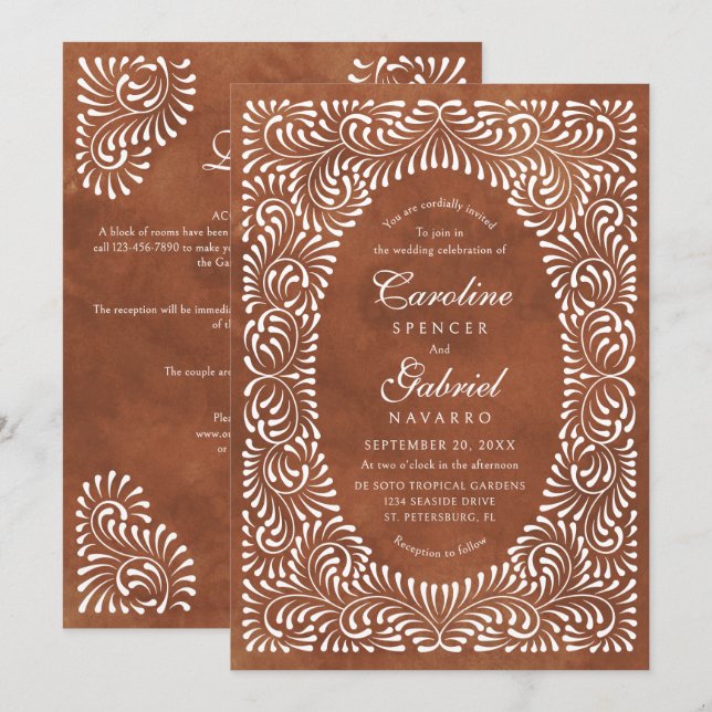 Invitation Talavera Terre Cuite Mariage Fiesta (Devant / Derrière)