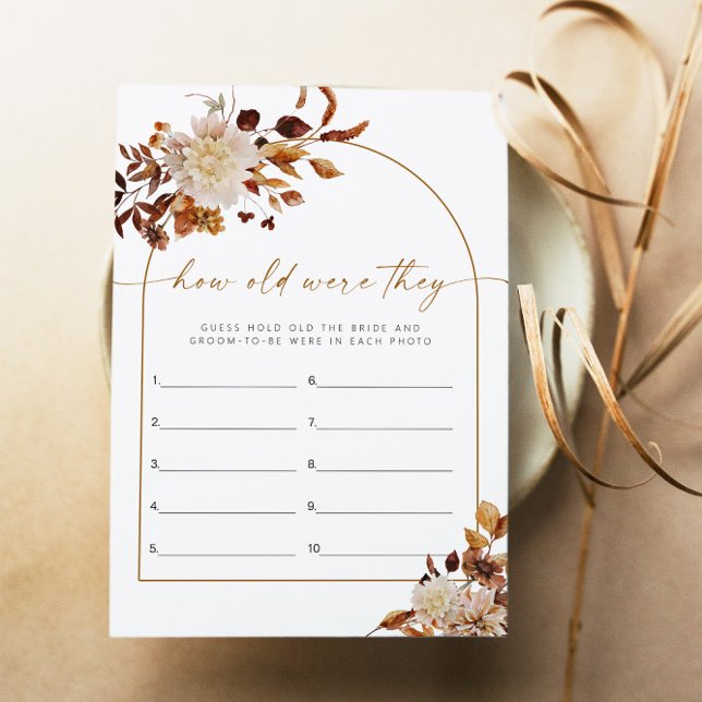 Invitation TALIA Boho Sec Floral Quel Âge Ont-Ils Joué (Créateur téléchargé)