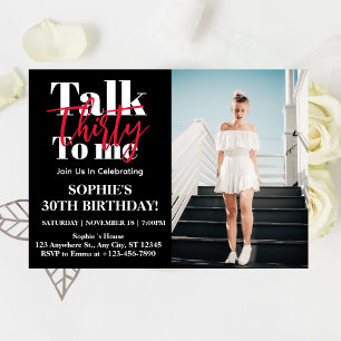 Invitation Talk 30 To Me 30th Birthday Party Photo