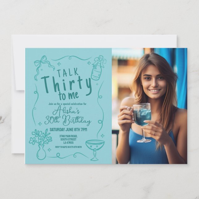 Invitation Talk Thirty To Me Photo 30th Night Out Anniversair (Devant)