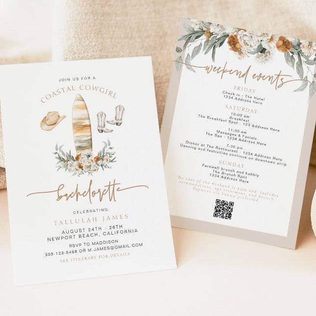 Invitation TALLULAH Eart Boho Coastal fille Bachelorette (Créateur téléchargé)