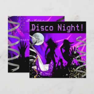 Invitation Talons à paillettes noires et dorées pour soirée d