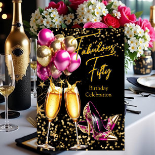 Invitation Talons Champagne Or Rose Chaud Pailletés Fabulueux