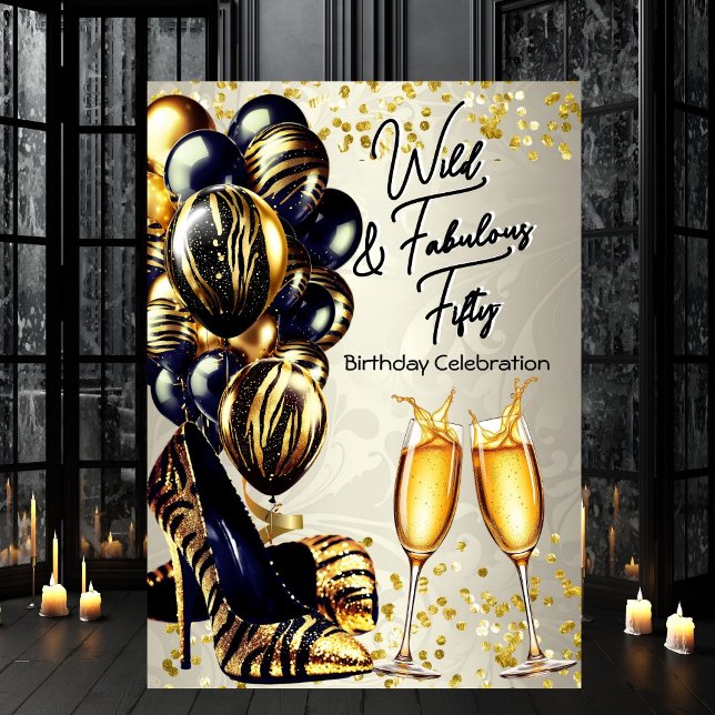 Invitation Talons Fabulous Tiger Champagne Anniversaire (Créateur téléchargé)