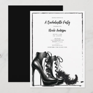 Invitation Talons hauts à lacets noir et blanc Boa Enterremen