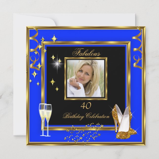 Invitation Talons hauts Champagne Bleu Or 40 Fabuleux (Devant)