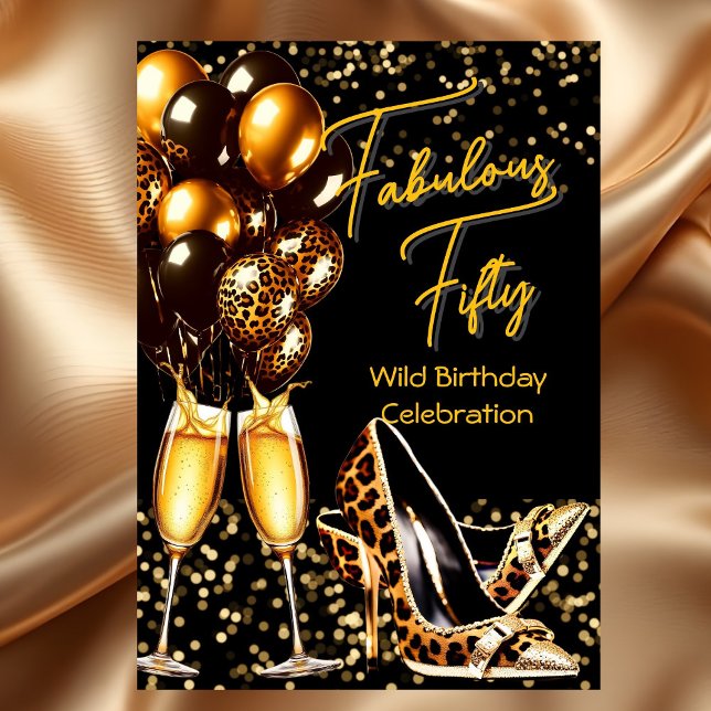 Invitation Talons léopard fabuleux Anniversaire Champagne (Créateur téléchargé)