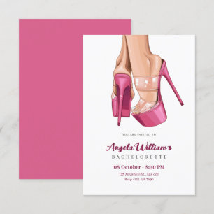 Invitation Talons roses célibataire douce