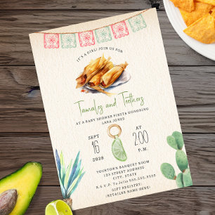 Invitation Tamales & Teethers Fille Baby shower Fiesta