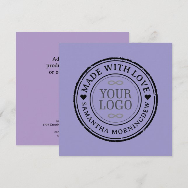 Invitation Tampon - VOTRE TEXTE & LOGO 2 (Devant / Derrière)