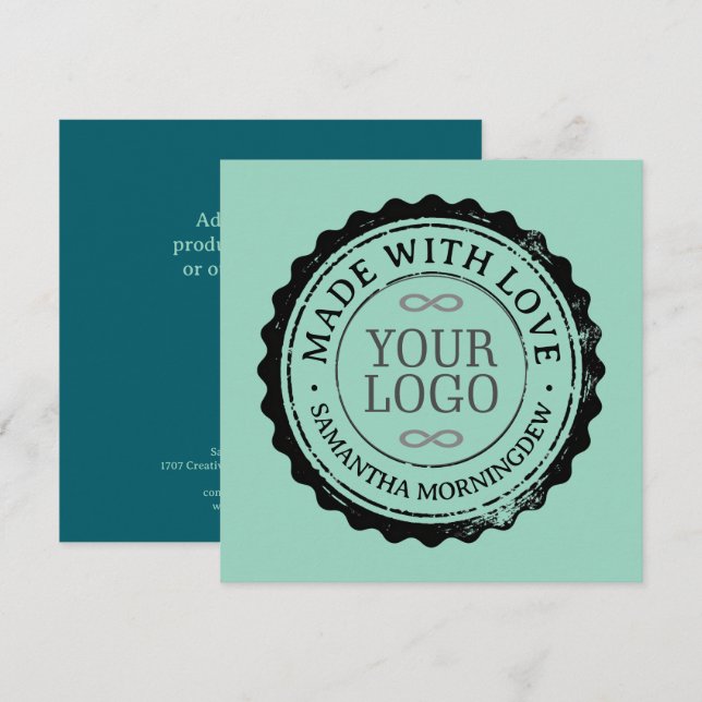 Invitation Tampon - VOTRE TEXTE & LOGO 3 (Devant / Derrière)
