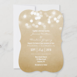 Invitation Tan Beige Bokeh Parties scintillant Lights