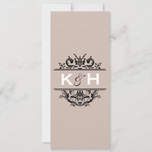 Invitation Tan & Black Skinny Crest