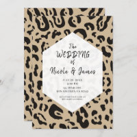 Tan Brown et noir Cheetah Leopard Chic Mariage dan