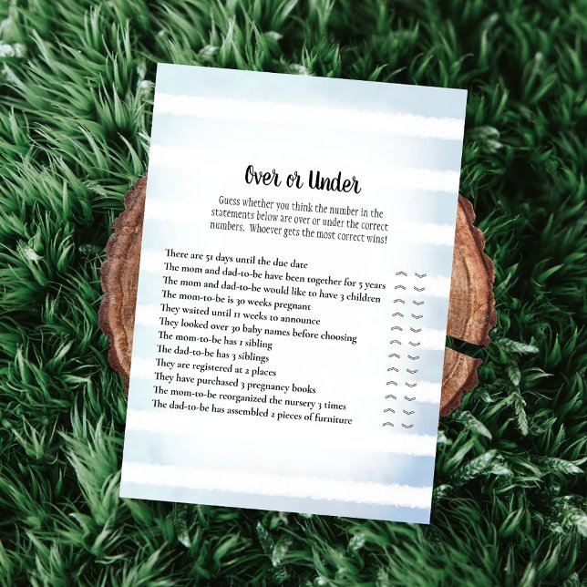 Invitation Tan Bunny Bleu Sur Sous Baby shower Jeu (Créateur téléchargé)