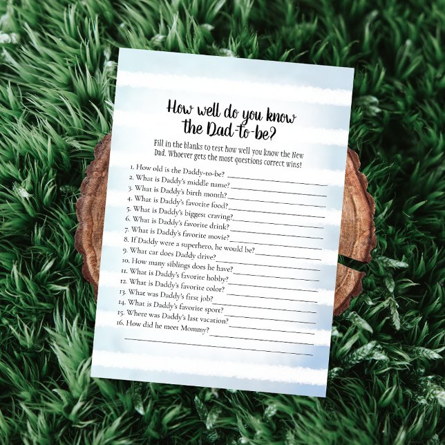 Invitation Tan Bunny Blue Qui Connaît Papa Meilleur Jeu De Do (Créateur téléchargé)