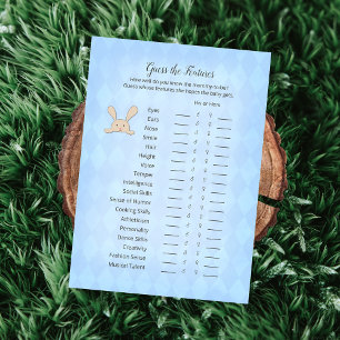 Invitation Tan Bunny Jacquard Bleu Devinez Les Caractéristiqu