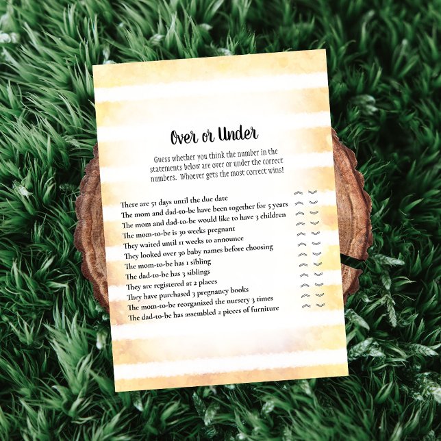 Invitation Tan Bunny Jaune Sur Sous Baby shower Jeu (Créateur téléchargé)