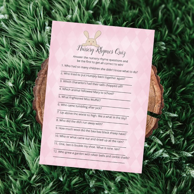 Invitation Tan Bunny Pink Jacquard Nursery Rhymes jeu (Créateur téléchargé)