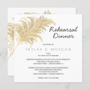 Invitation Tan D'Herbe Pampas mariage À La Répétition Blanche