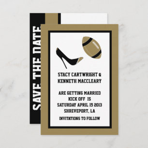 Invitation Tan Football Mariage Enregistrer La Date Faire-par